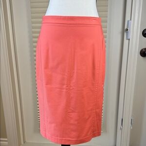 Jacob Pencil Skirt Sz 12 Women's Coral Orange Cotton Nylon Blend Career Office